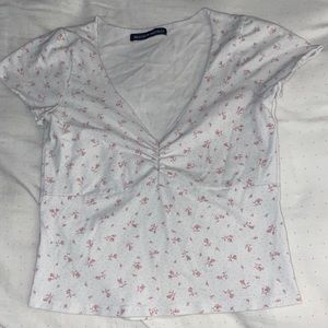 Brandy Melville pink floral gina top